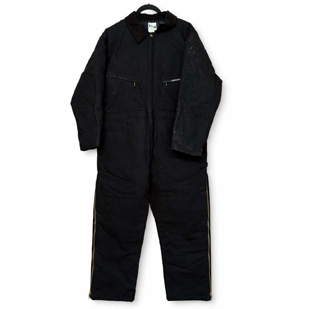 Key Outerwear Insulated Black Coveralls XLS Full Zip Pockets EUC RN#17754